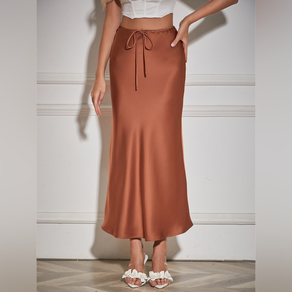 Satin Midi Skirt